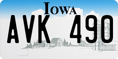 IA license plate AVK490