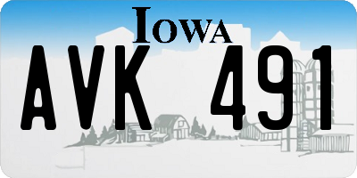 IA license plate AVK491
