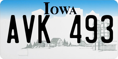 IA license plate AVK493