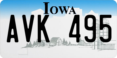 IA license plate AVK495