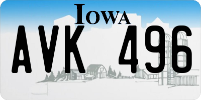 IA license plate AVK496