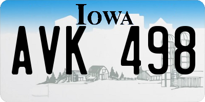 IA license plate AVK498