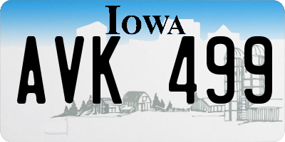 IA license plate AVK499