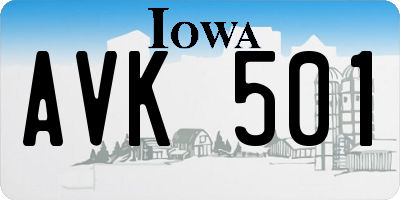 IA license plate AVK501