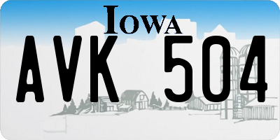 IA license plate AVK504