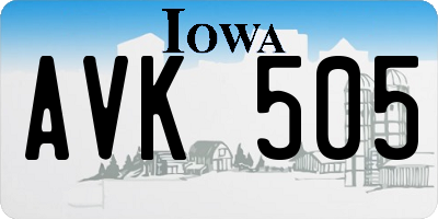 IA license plate AVK505