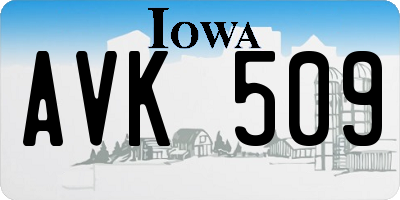 IA license plate AVK509