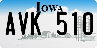 IA license plate AVK510