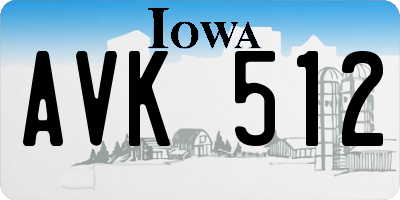 IA license plate AVK512