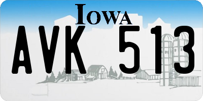IA license plate AVK513