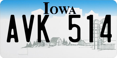 IA license plate AVK514