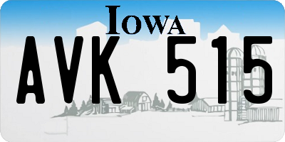IA license plate AVK515