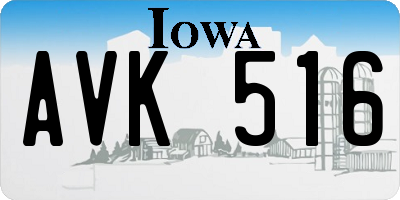 IA license plate AVK516