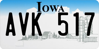 IA license plate AVK517