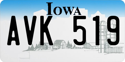 IA license plate AVK519