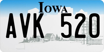 IA license plate AVK520