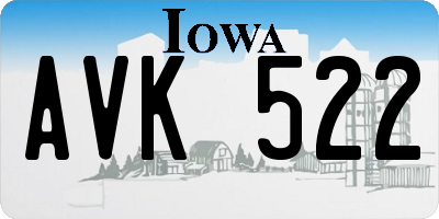 IA license plate AVK522