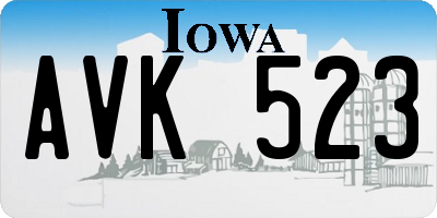 IA license plate AVK523