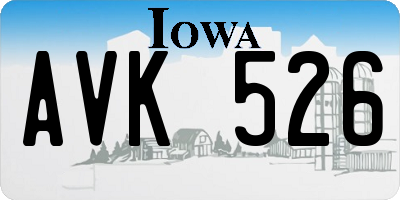IA license plate AVK526