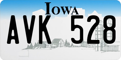 IA license plate AVK528