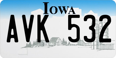 IA license plate AVK532