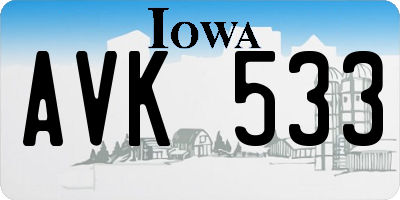 IA license plate AVK533