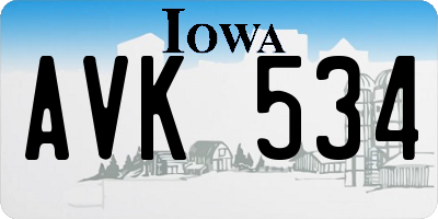 IA license plate AVK534
