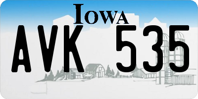 IA license plate AVK535