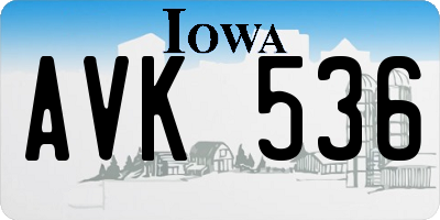 IA license plate AVK536