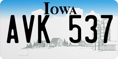 IA license plate AVK537