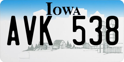 IA license plate AVK538