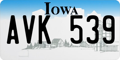 IA license plate AVK539