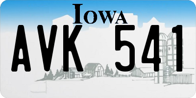 IA license plate AVK541