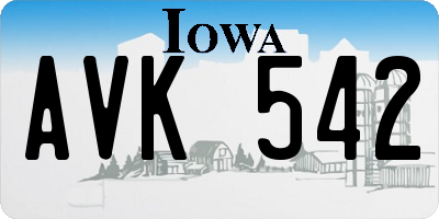 IA license plate AVK542