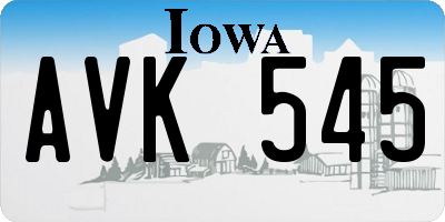 IA license plate AVK545