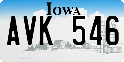 IA license plate AVK546