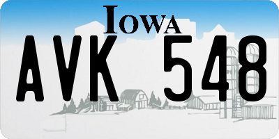 IA license plate AVK548
