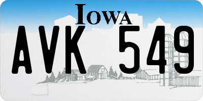 IA license plate AVK549
