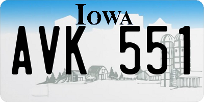 IA license plate AVK551