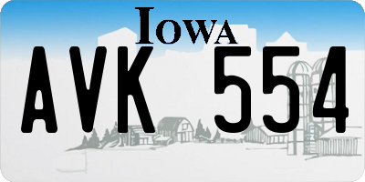 IA license plate AVK554