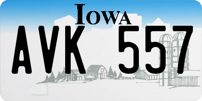 IA license plate AVK557