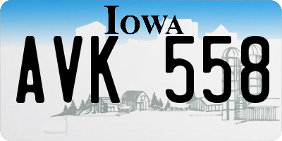IA license plate AVK558