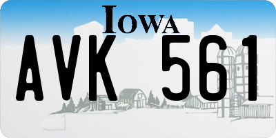 IA license plate AVK561