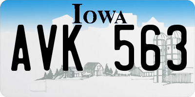 IA license plate AVK563