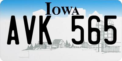 IA license plate AVK565