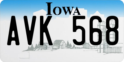 IA license plate AVK568