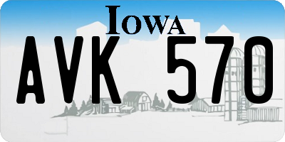IA license plate AVK570