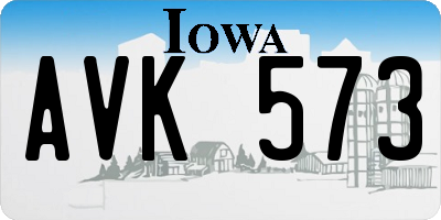 IA license plate AVK573
