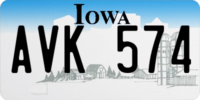 IA license plate AVK574