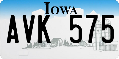 IA license plate AVK575